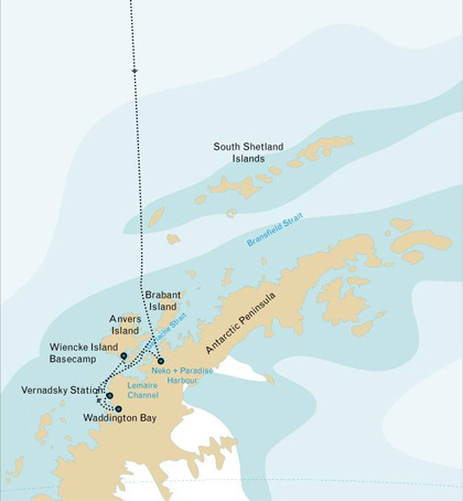 itinéraire croisière antarctique