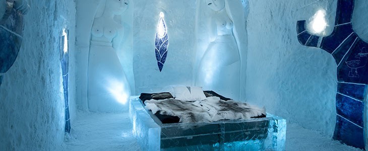 Séjour insolite dans un hôtel de glace en Laponie, Suède