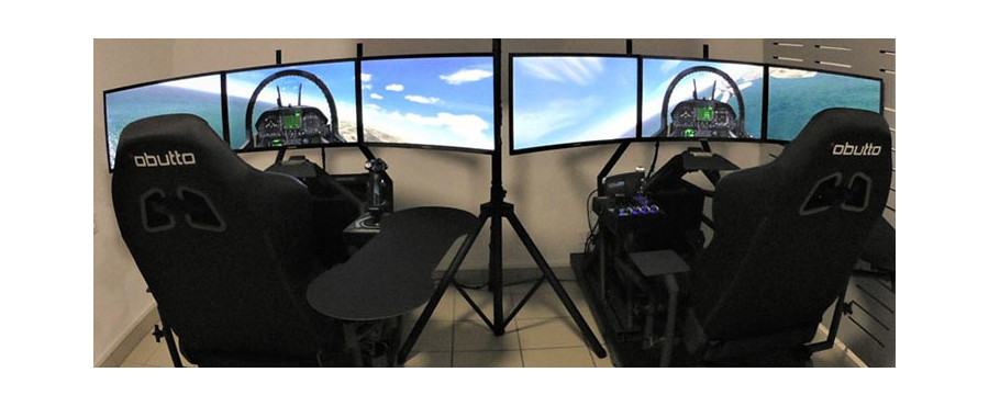 Simulateur de vol en avion de chasse pr. Colmar, Bas-Rhin